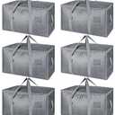 Windyun 4 Pack 57 Gallon Extra Large Storage Bags XXL Moving Bags with Zipper Handles Heavy Duty Jumbo Big Tote Box for Christmas Tree Storage 4, 5, 7.5, 9, 10, 12 ft Skeleton College Dorm(Silver) 