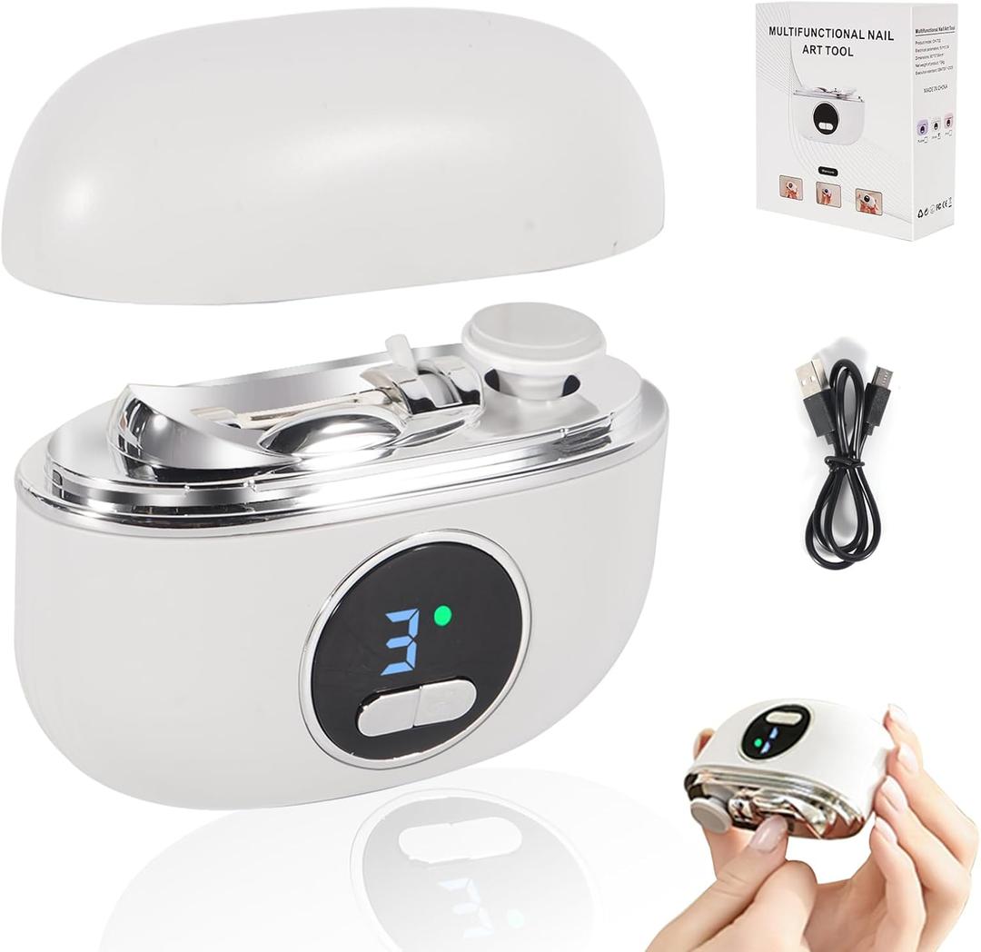 Electric Nail Clippers for Fingers and Toes, 2 in 1 Smart Nail Clipper with Polishing, Electric Toenail Clippers for Seniors, Kids, Adults