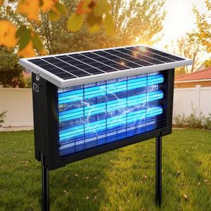 Powerful Large Solar Bug Zapper Outdoor for 3000 sq.ft, Poartable Rechargeable Mosquito Zapper with High Powered, Cordless Solar Fly Zapper for Patio Garden Backyard RV Camping with 13W Solar Panel