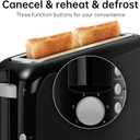 SEEDEEM 2 Slice Slim Toaster, Single 10" Long Slot Toaster Fits Bagels & Artisan Bread, 6 Shade Settings, Cancel/Reheat/Defrost, Removable Crumb Tray, Auto Shut-Off, Black