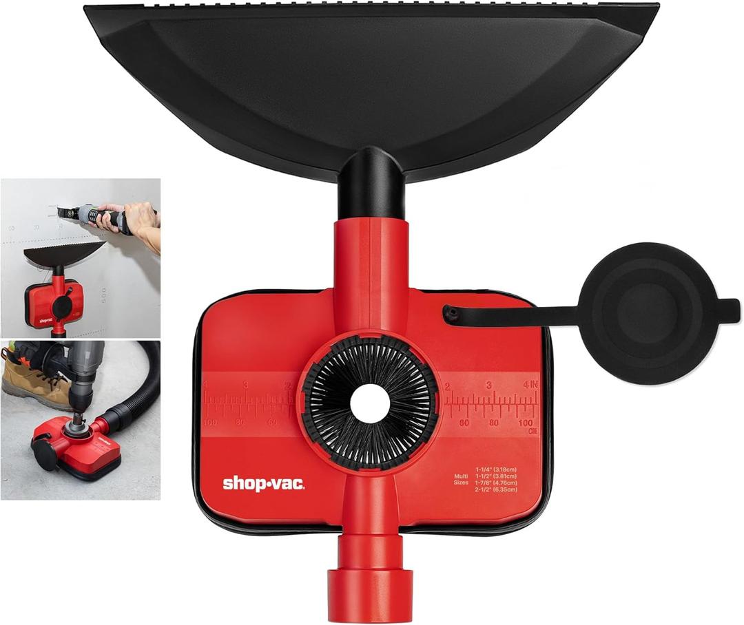 Shop-Vac Dust Collection Attachment, 2-in-1 Vacuum Dust Collection Attachment for Drilling, Fits 4 Hose Sizes (1-1/4", 1-1/2", 1-7/8", 2-1/2")