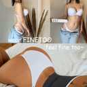 FINETOO Womens Underwear Cotton High Cut String Bikini Panties Low Rise Hipster Ladies Sexy Cheeky Underwear 6 Pack (L)