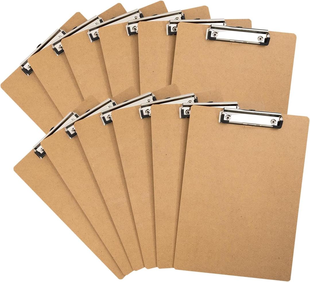 Clipboards, 12 Pack Clipboards for Classroom, A4 Standard Size 12.5 x 9 Inch with Low Profile Clip