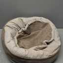 Deconovo Calming Dog Bed for Small Dogs - Waterproof Round Donut Pet Bed with Washable Cover, 26D Egg Crate Foam, Non-Slip Bottom, Anti-Tear Zipper for Indoor Use Khaki 20x20x6 Inch