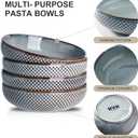 HVH 8.5 inch Large Pasta Bowls Set of 4, 46oz Big Salad Bowl Set of 4, Shallow Bowls, Ceramic Plates Set, Ceramic Bowls Set Microwave and Dishwasher Safe (Wabi sabi)