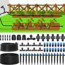MIXC 230FT Quick-Connect Drip Irrigation System Kit, Automatic Garden Watering System with 1/4" & 1/2" Fast-Lock Tubing - Adjustable Nozzles & Sprinklers for Garden, Greenhouse, Lawn, Potted Plants