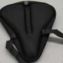 Gel Bike Seat Cover Padded Bicycle Saddle Covers for Women & Men, Most Comfortable Exercise Bike Seat Cushion Cover, Soft for Spin Indoor Outdoor Cycling Class Mountain Stationary Bikes (Black-Wide)