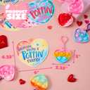 JOYIN 30 Packs Valentines Day Gifts for Kids, Pop Bubble Keychain with Heart Valentines Day Cards for Kid School Classroom Exchange Prize, Stress Relief Fidget Toy for Girl Boy Valentine Party Favor
