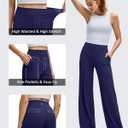 G4Free BareFeel High Stretch Wide Leg Pants for Women Soft Comfy Casual Yoga Pants with Pockets Petite/Regular/Tall (Black, XXL)