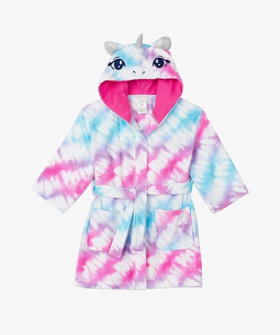 Saint Eve Kids Hooded Terry Swim and Beach Cover Up Robe for Boys and Girls XS Unicorn