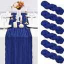 Showgeous 6 Pack Royal Blue Cheesecloth Table Runner Gauze Table Runner 10FT Long Semi-Sheer Table Runner Boho or Rustic Wedding Table Decor for Wedding Decor Arch Draping Bridal Shower Holiday Party
