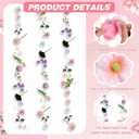 3 Pcs Artificial Flowers Hanging Decorations, 29.5ft Wildflower Daisy Garland Backdrop Ceiling Decoration for Wedding Spring Party Birthday Home Garden(Purple Pink)