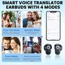 AI Language Translation Earbuds, 3-in-1 Translator Earbuds Real Time with 4 Translation Modes with APP, 139 Language Bluetooth 5.49 Headphones for Travel/Business/Leaning, Dark Blue