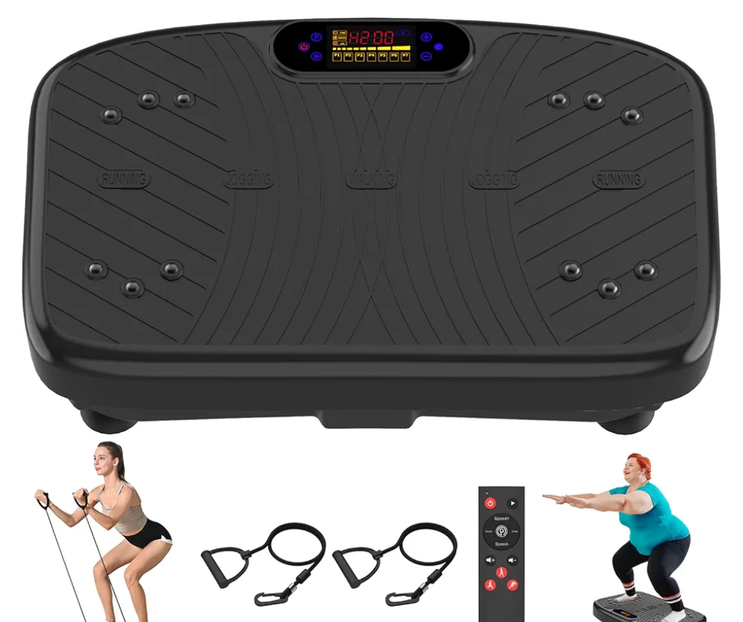 Vibration Plate Exercise Machine, Vibration Plate Platform for Lymphatic Drainage, 200 Adjustable Speeds Power Shaping Vibrating Plate Helps Weight Loss, Shaping, Max Weight 450 Lbs