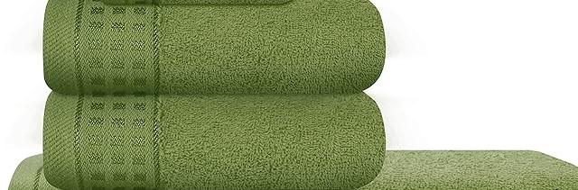 GLAMBURG 100% Cotton 2 Pack Oversized Bath Towel Set 28x55 Inches, Ultra Soft Highly Absorbant Compact Quickdry & Lightweight Large Bath Towels, Ideal for Gym Travel Camp Pool - Kiwi Green
