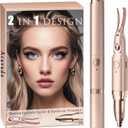 Heated Eyelash Curler - 2 in 1 Eye Lash Curler and Eyebrow Trimmer for Women with 2 Temperature Modes, USB Rechargeable Electric Eyelash Curler, Anti-Burn Design, Ideal Gift for Women(Gold)