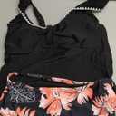Aleumdr Womens Tankini Bathing Suit Modest Two Piece Swimsuit Ruffle V Neck Swim Tank Top with High Waisted Bottom