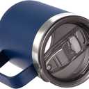 12oz Stainless Steel Insulated Coffee Mug with Handle, Double Wall Vacuum Travel Mug, Tumbler Cup with Sliding Lid, Navy
