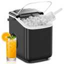 DUMOS Ice Maker Countertop, Ice Machine with Portable Handle, Basket and Scoop, 26lbs Daily, 9 Bullet Cubes in 6-8 Mins, Auto-Cleaning for Home, Kitchen, Office, Outdoors, RV Camping