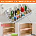 Pull out Cabinet Organizer 2 Pack,Adjustable Width (14"-19") and Depth (17"-24"),No Drill Slide out Drawers for Kitchen,Pantry,Adhesive Roll out Shelves,for Cabinets Without Lip,White