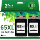 TEINO Remanufactured Ink Cartridge Replacement for HP Ink 65 65XL Black Ink Cartridge for HP Printers Envy 5055 5052 5058 DeskJet 3755 3700 2600 2655 3752 3720 3722 3723 3758 2652 2622 2624 (2 Black)