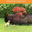 Garden Fence Animal Barrier Heavy Duty Thickened Metal Tube Garden Fencing, 40in(H) 8 Panels Low Threshold Dog Fence Outdoor for Yard, Total 19 Ft(L), Black