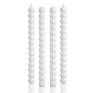 MAITREYA White Taper Candles Conical Stick Candles Spiral Taper Candles-Set of 4 for Decoration Weddings Party Church-Unscented Dripless Candle,10inch(D-White)