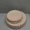 LIYH 60 Pcs Pink Plastic Plates with Gold Pink Plates Disposable Plate Includes 30 Dinner 10.25" and 30 Dessert Plate 7.5" for Baby Shower,Weddings,Parties,Birthday,Mothers Day