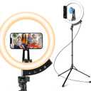 Aureday 12'' Ring Light with 62'' Tripod Stand and Magnetic Phone Holder, LED Ringlight with Selfie Wireless Remote, Circle Lighting for Video Recording, Makeup, TikTok, Photography (BLACK)