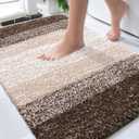 OLANLY Bathroom Rugs Mat 30x20, Extra Soft Absorbent Microfiber Bath Rugs, Rubber Backing, Quick Dry, Machine Washable Bath Mats for Bathroom Floor, Tub and Shower, Home Decor Accessories, Light Brown