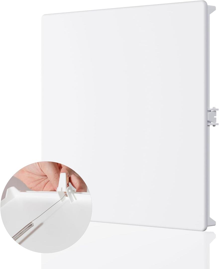 Morvat Spring Access Panel 12x12 Inch for Ceiling & Drywall, Heavy-Duty Durable ABS Plastic & Easy Install Access Box, Wall Hole Cover Plate for Plumbing & Electrical Cables & Wiring, White
