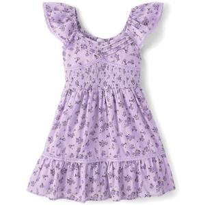 The Children's Place, Girls, Casual Smocked Dress, SleevelessLavender Tea, X-Small