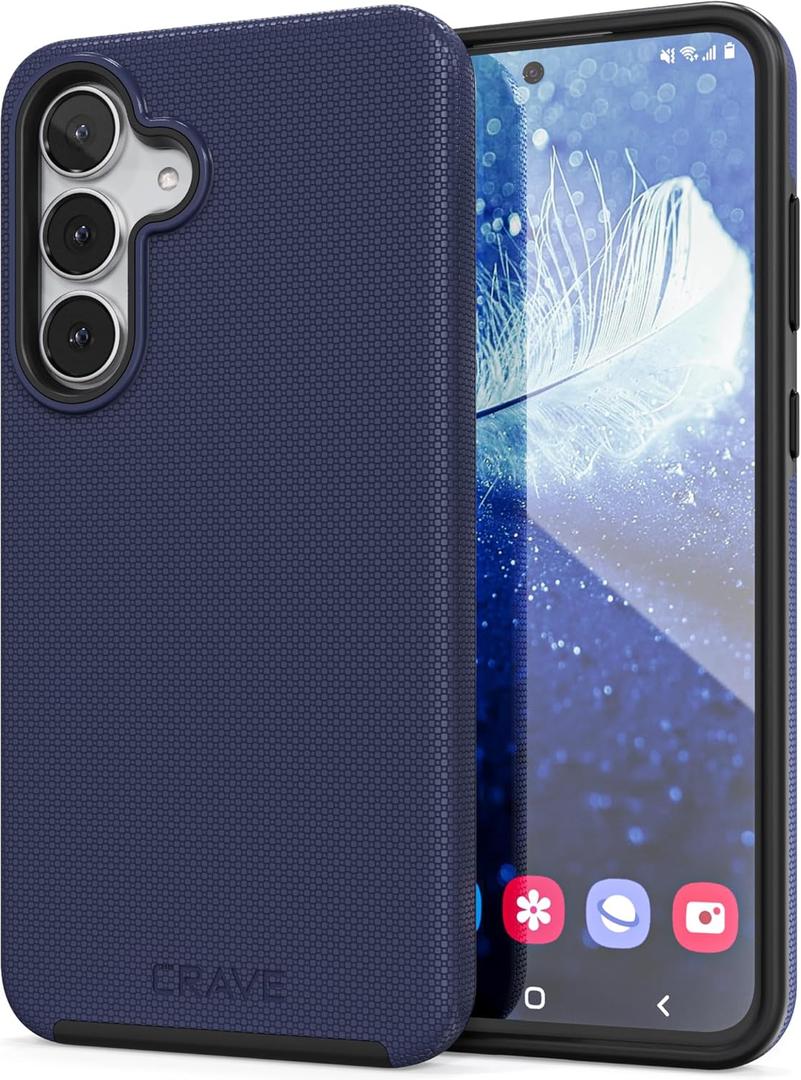 Crave Compatible with Samsung Galaxy S25 FE Case, Shockproof Protection Dual Layer Case for Samsung Galaxy S25 FE (6.7 inch) - Navy