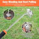 2 x Weed Puller Tool, Portable Garden Weeder Tool, 2026 New Model Rubber Non-Slip Handle Stainless Steel 5-Teeth Weeding Tool, Garden Tools for Vegetable Gardening Backyard Farm Planting & Weeding Tool