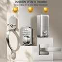 Veise Fingerprint Door Lock Set, Keyless Entry Door Lock, Front Handle Set, Electronic Keypad Deadbolt with Lever Handle, 2 Keys, Auto-Locking, One-time Codes, Easy to Install, Satin Nickel
