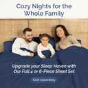 Cal King Size Flat Sheet - Hotel Quality Top Flat Bed Sheet Only - Ultra-Soft, Comfy, Breathable & Cooling - Fade & Wrinkle Free - Easy-Care, Stain & Shrink Resistant Bedding - Oeko-Tex - Navy Blue
