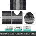 Bsmathom Bathroom Rugs Sets 4 Piece with Toilet Cover, Soft Absorbent Bath Mats Non-Slip Machine Washable Bath Rugs Set with U-Shaped Contour Toilet Mat for Bathroom Tub, Shower, Black