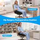 Memory Foam Post Hip Surgery Cushion Adjustable Height Hip Replacement Recovery Cushion with Non Slip Bottom and Strap for for Long Sitting, Cushions for Wheelchair Office Car