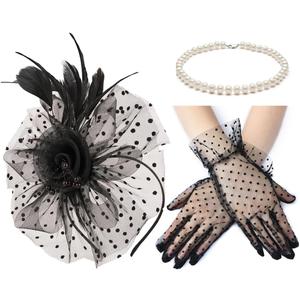 Cizoe Fascinators Hat for Women Tea Party Headband Kentucky Derby Wedding Flower Cocktail Mesh Feathers Hair Clip (Black)