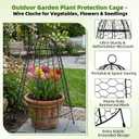 20" Tall Garden Cloches for Plants,12" Dia Extra Large Chicken Wire Cages,12-Pack Rustproof Metal Plant Protectors with Stakes, Heavy-Duty Fine Mesh Cloches for Outdoor Vegetables and Flowers (Black)