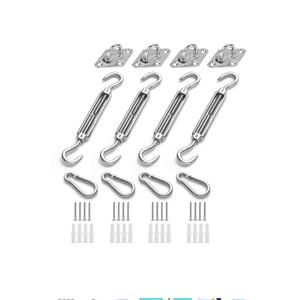 HOMPER Awning Attachment Set, Heavy Duty Sun Shade Sail Stainless Steel Hardware Kit for Garden Triangle and Square, Rectangle, Fixing Accessories (NO PAD EYES)