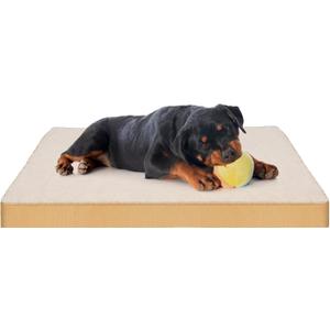 24'' x 18'' x 3'' Orthopedic Dog Bed, Reversible Egg Crate Foam Pet Bed with Removable Washable Cover for Small, Medium and Large Dogs, Yellow