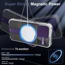 KPV for iPhone 15 Pro Max Case, Compatible with MagSafe, Camera Protection, Invisible Metal Stand, Clear Yellowing Resistant, with 2Pcs 9Htempered Glass Screen Protector(Purple)