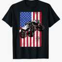 Monster Truck American Flag Racing USA Patriotic America T-Shirt