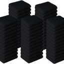 Cotton Washcloths Pack of 50, Size 12x12, Commercial Grade, Absorbent, Soft, Multipurpose Towels for Face, Gym, Kitchen, Hotel, Spa Reusable Fingertip Towels (Black)