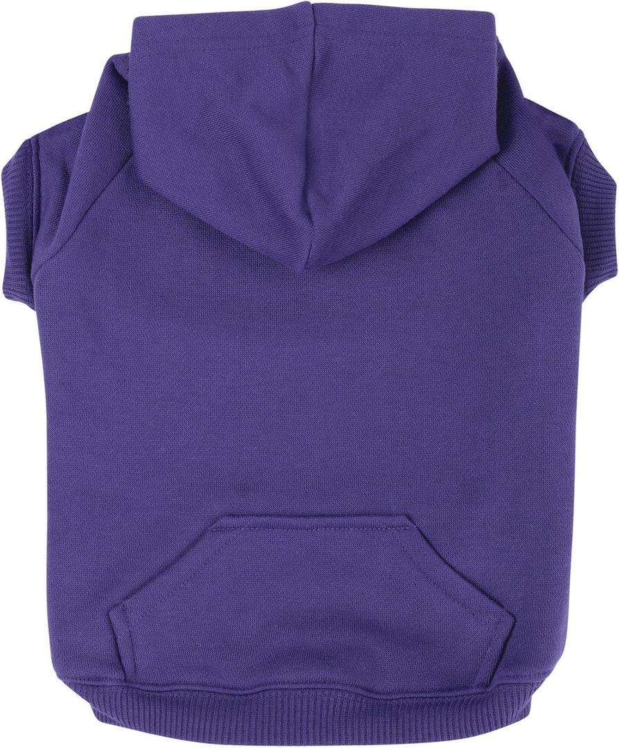 Zack & Zoey Polyester/Cotton Basic Dog Hoodie, Medium, 16-Inch Ultra Violet