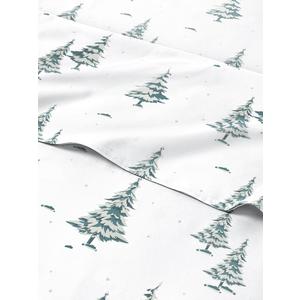 Twin Christmas Trees Sheet Set - Holiday Xmas Pattern Bedding Set - Deep Pockets - Snug Fit - 3 Piece - Wrinkle Free & Easy Care - Comfy Festive Winter - Holiday Sheets for Women, Men, Kids & Teens
