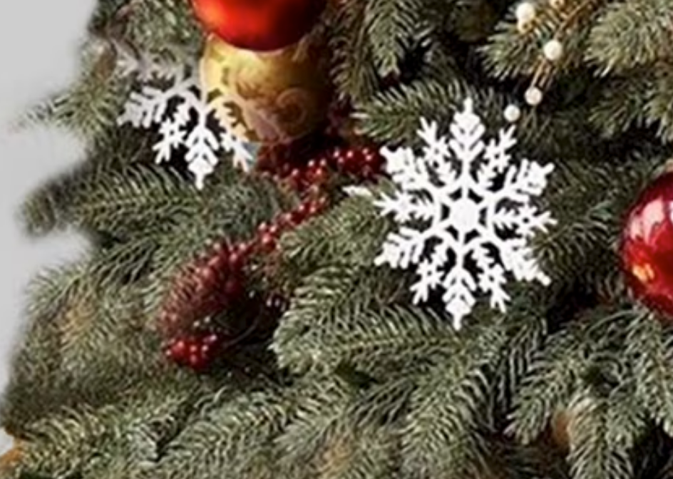 Christmas Sequin Tree Skirt, White Soft Thick with Silver Snowflakes Decorations for 4FT 7FT 8FT 12FT Xmas Tree - Holiday Party Decor