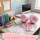 MiniInflat 24 Set 10 Inch Inflatable Beach Balls Bulk Jumbo Big Beach Balls for Kids Summer Swimming Party Favor Water Games Supplies End of Year Student Gifts from Teacher