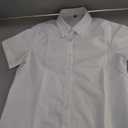 Zeagoo Womens Button Down Blouse Rolled Cuffed Short Sleeve Shirts Casual Work Blouse Summer Hawaiian Outfits (Small, White)